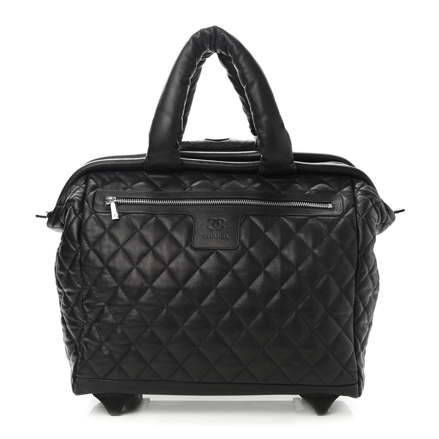 Caviar Quilted Coco Cocoon Trolley Black