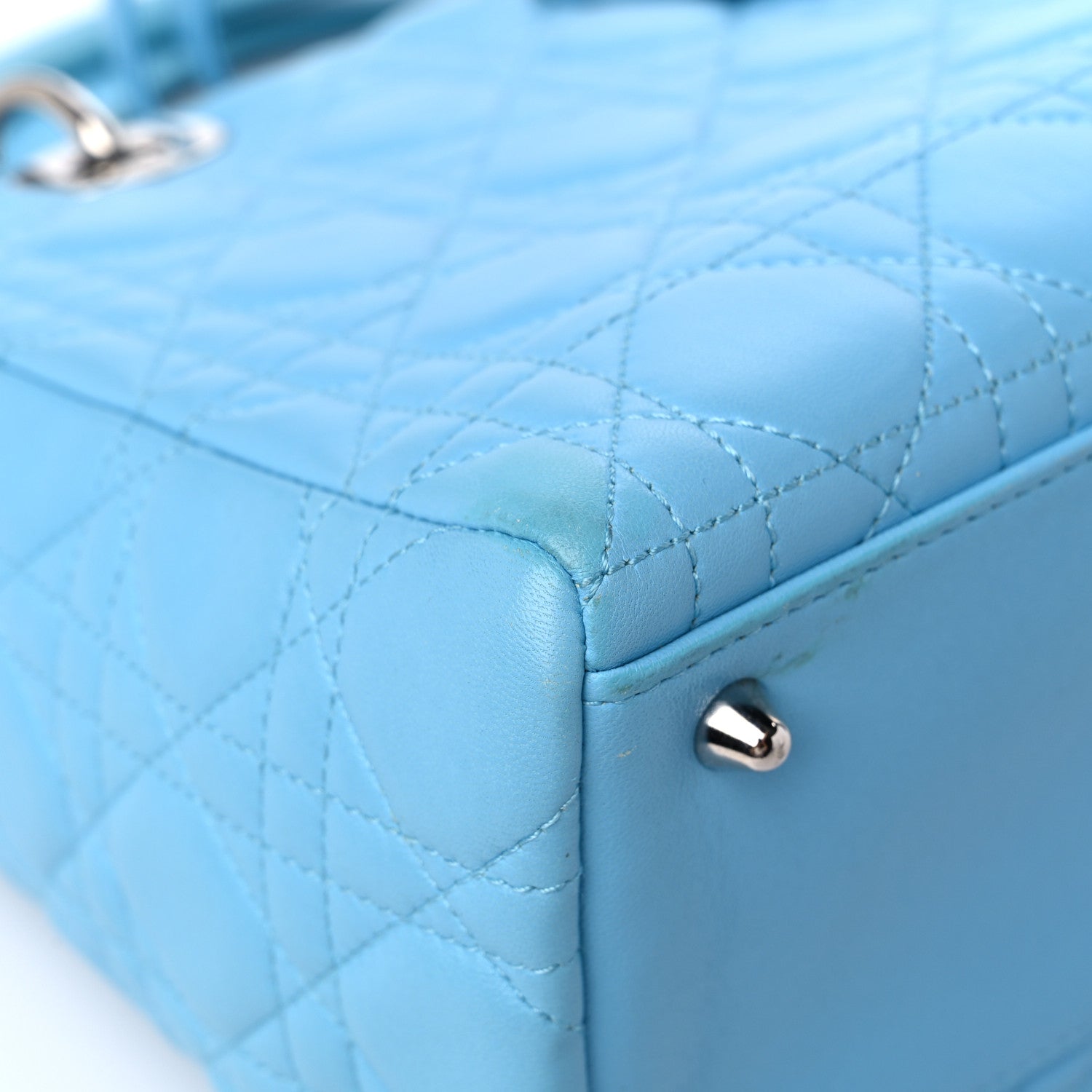 Christian Dior Lambskin Cannage Medium Lady Dior Light Blue 8 of 18