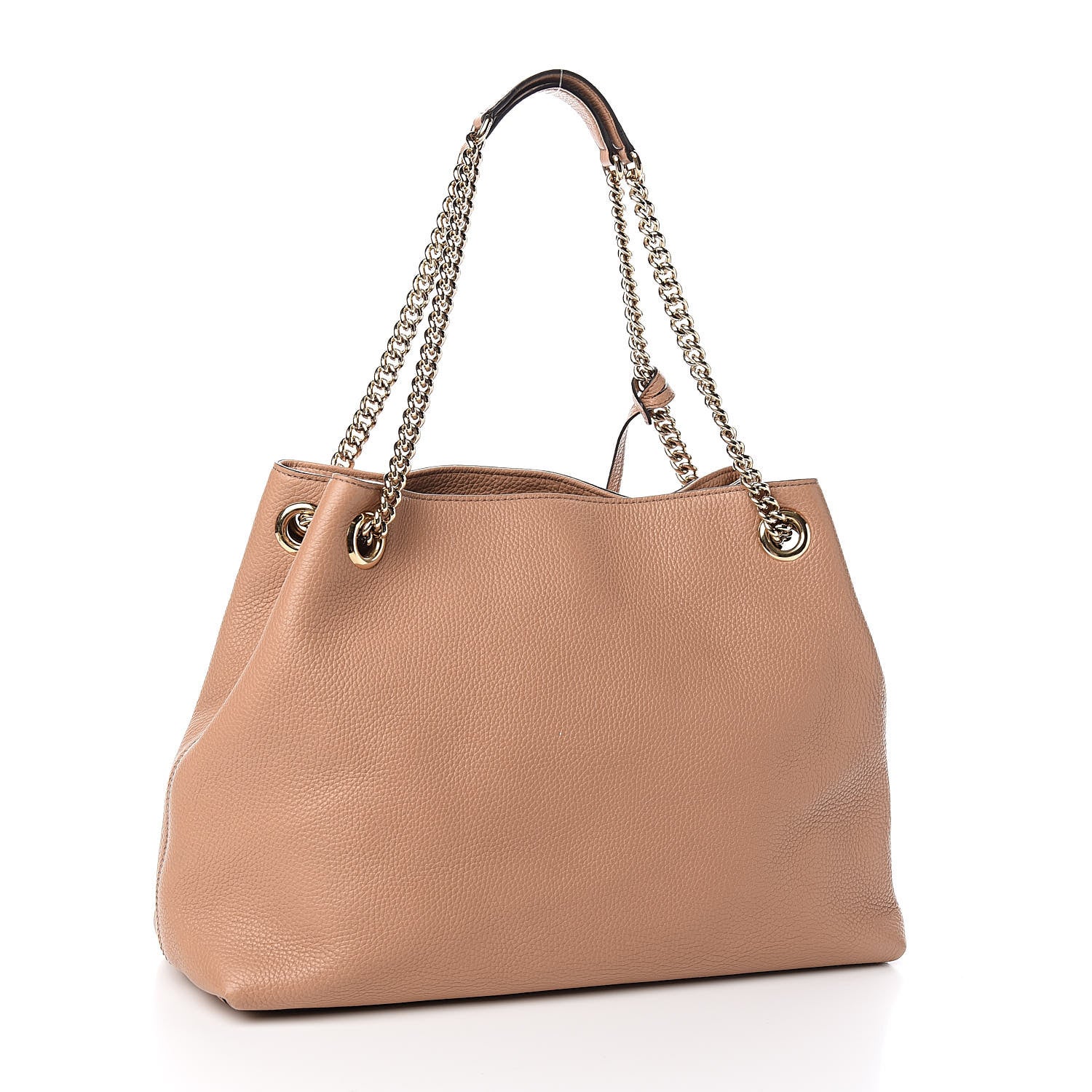 Gucci Pebbled Calfskin Medium Soho Chain Shoulder Bag Camelia 3 of 10