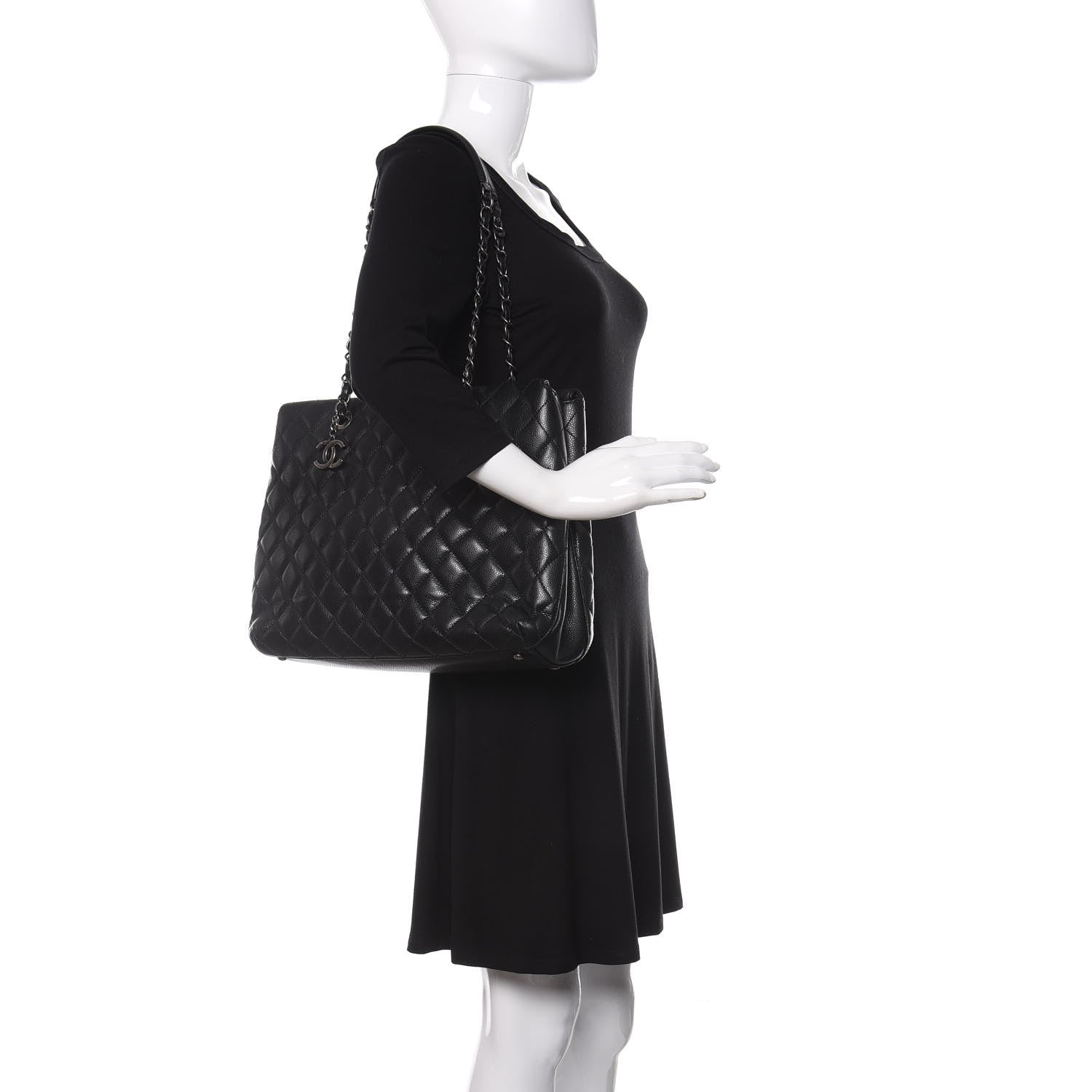 Chanel Caviar Quilted City Shopping Tote Black 2 of 10