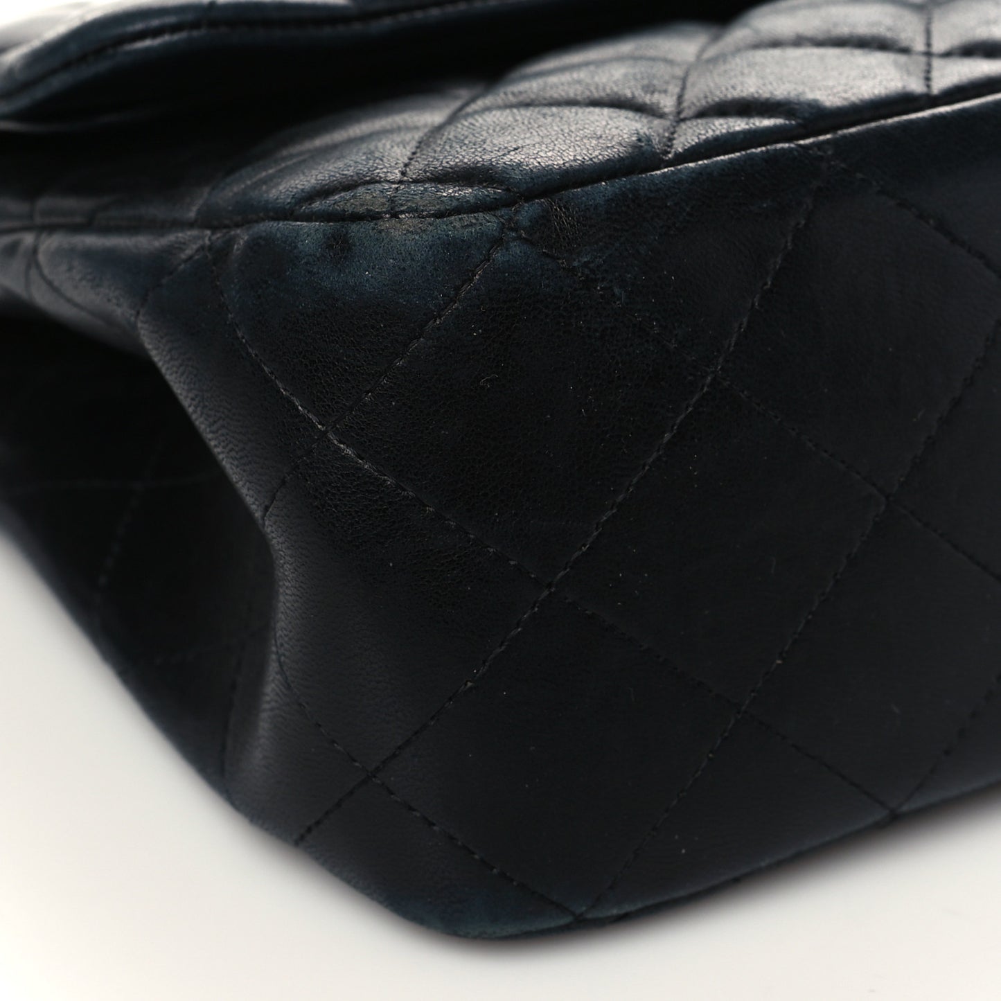 Lambskin Quilted Jumbo Double Flap Black