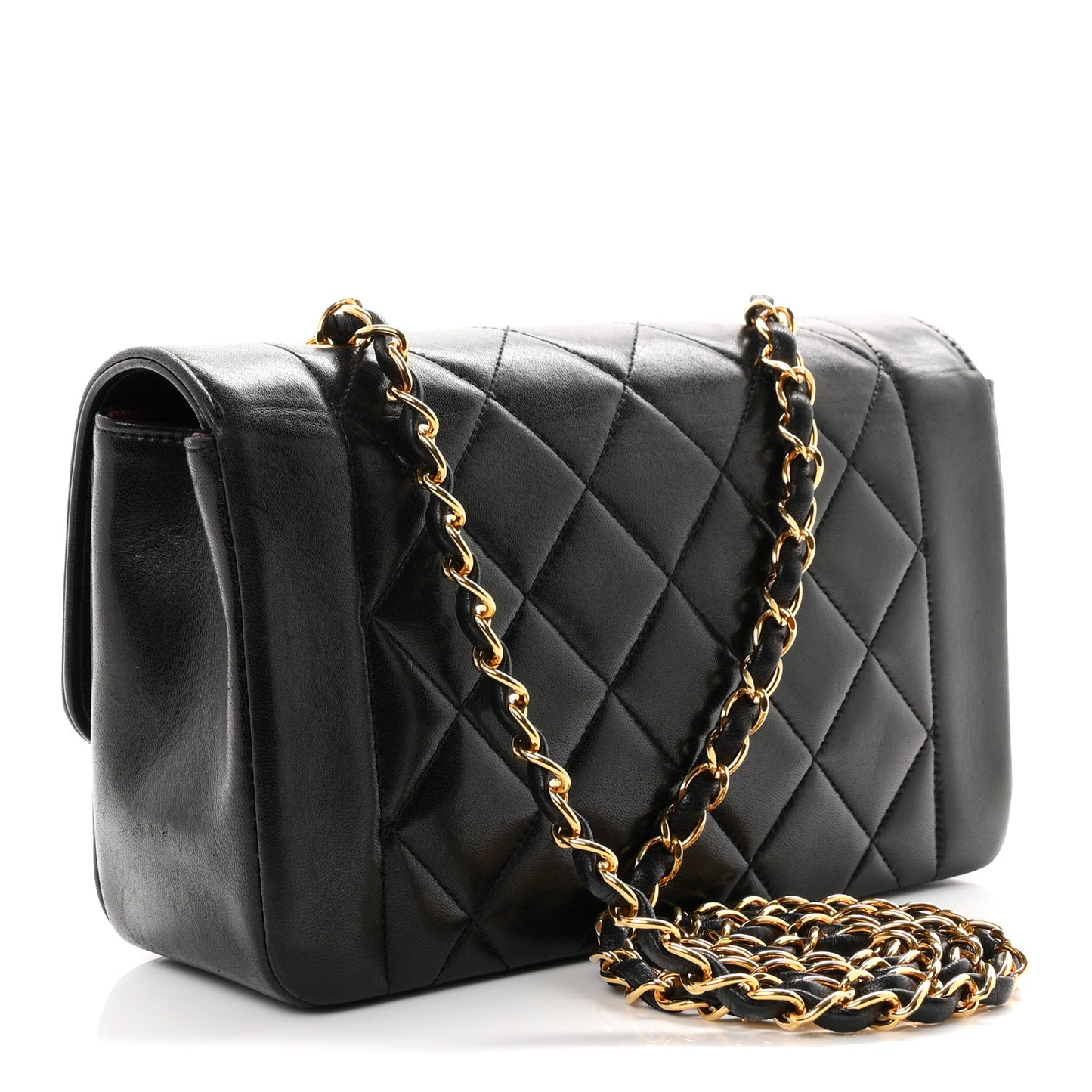 Lambskin Quilted Small Single Flap Black