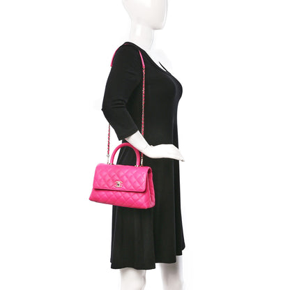 Chanel Caviar Quilted Mini Coco Handle Flap Rose 2 of 12