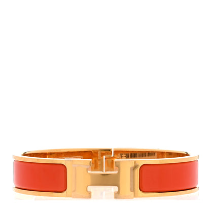 Hermes Enamel Narrow Clic Clac H Bracelet PM Orange Fruite 1 of 4