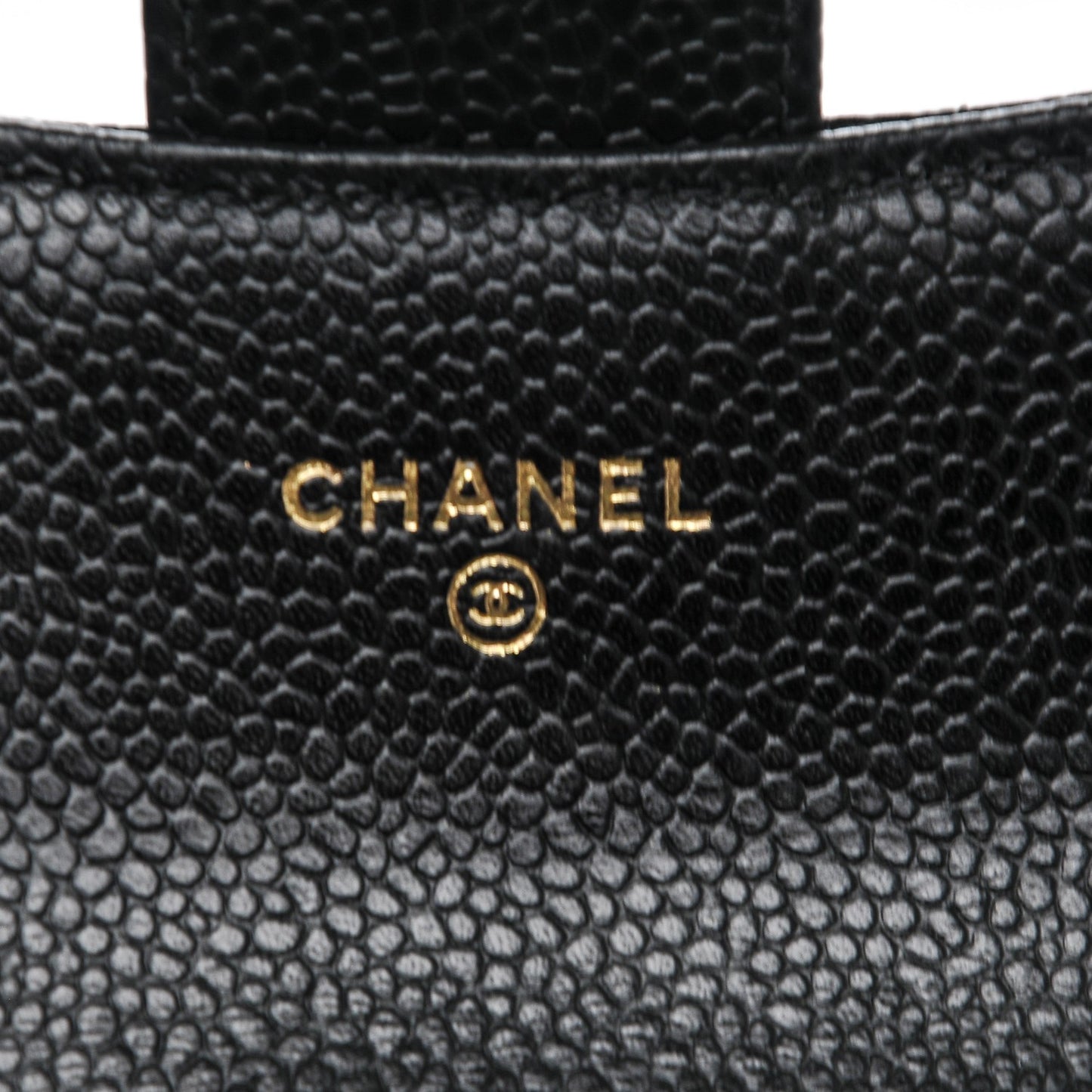 Caviar Quilted Flap Card Holder Black