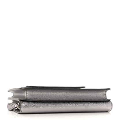 Prada Saffiano Metal Chain Wallet Cromo 4 of 11