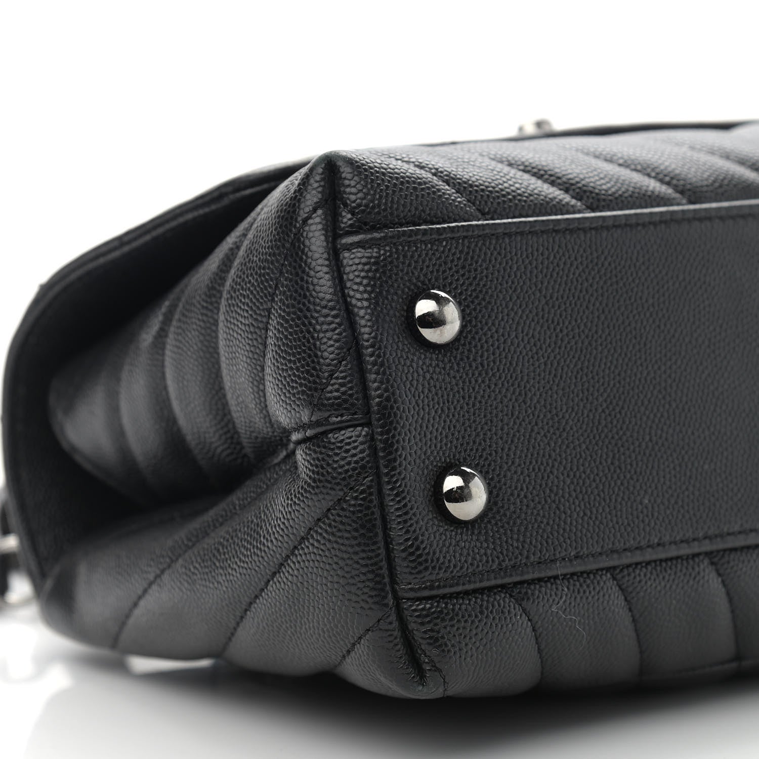 Chanel Caviar Chevron Quilted Mini Coco Handle Flap Black 9 of 12