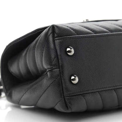 Chanel Caviar Chevron Quilted Mini Coco Handle Flap Black 9 of 12