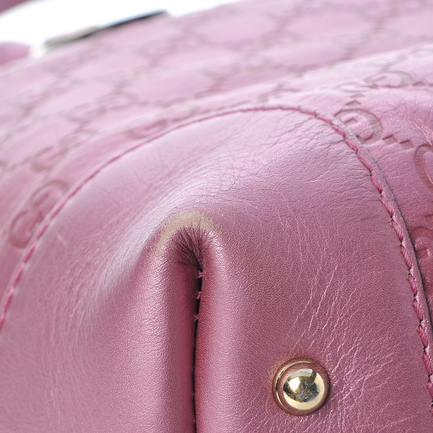 Gucci Metallic Soft Guccissima Heart Bit Charm Top Handle Tote Fresia Rose 10 of 12