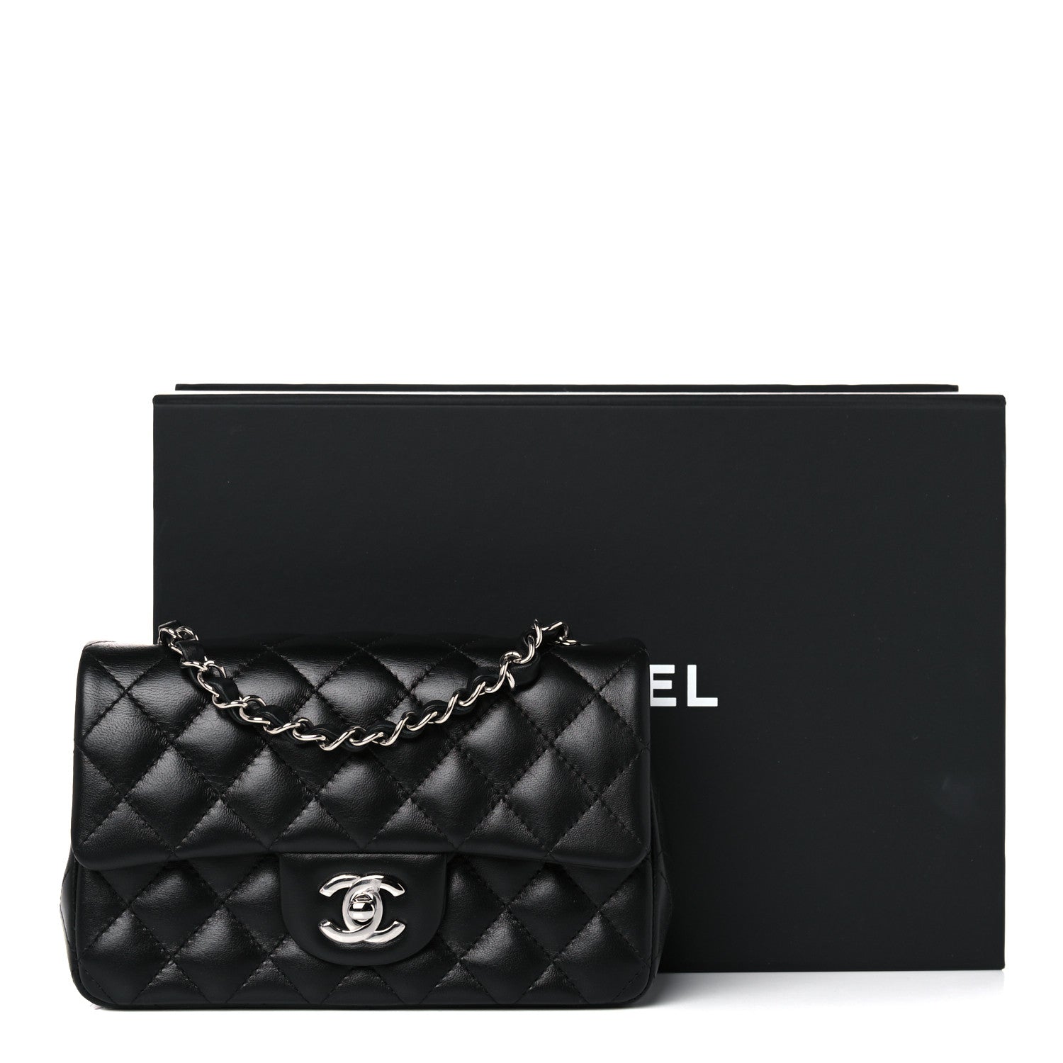 Chanel Lambskin Quilted Mini Rectangular Flap Black 13 of 13