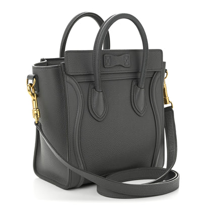 Celine Drummed Calfskin Nano Luggage Kohl 3 of 12
