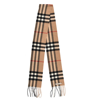 Burberry Cashmere Giant Check Fringe Scarf Camel 2 of 5