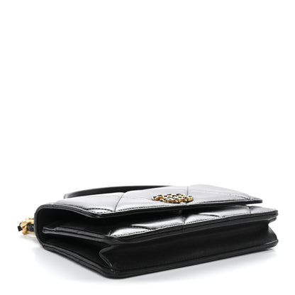 Chanel Lambskin Quilted Chanel 19 Wallet On Chain WOC Black 4 of 13