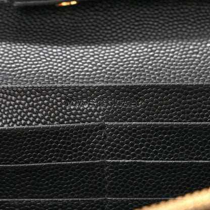 Saint Laurent Grain De Poudre Monogram Chain Wallet Black 7 of 11