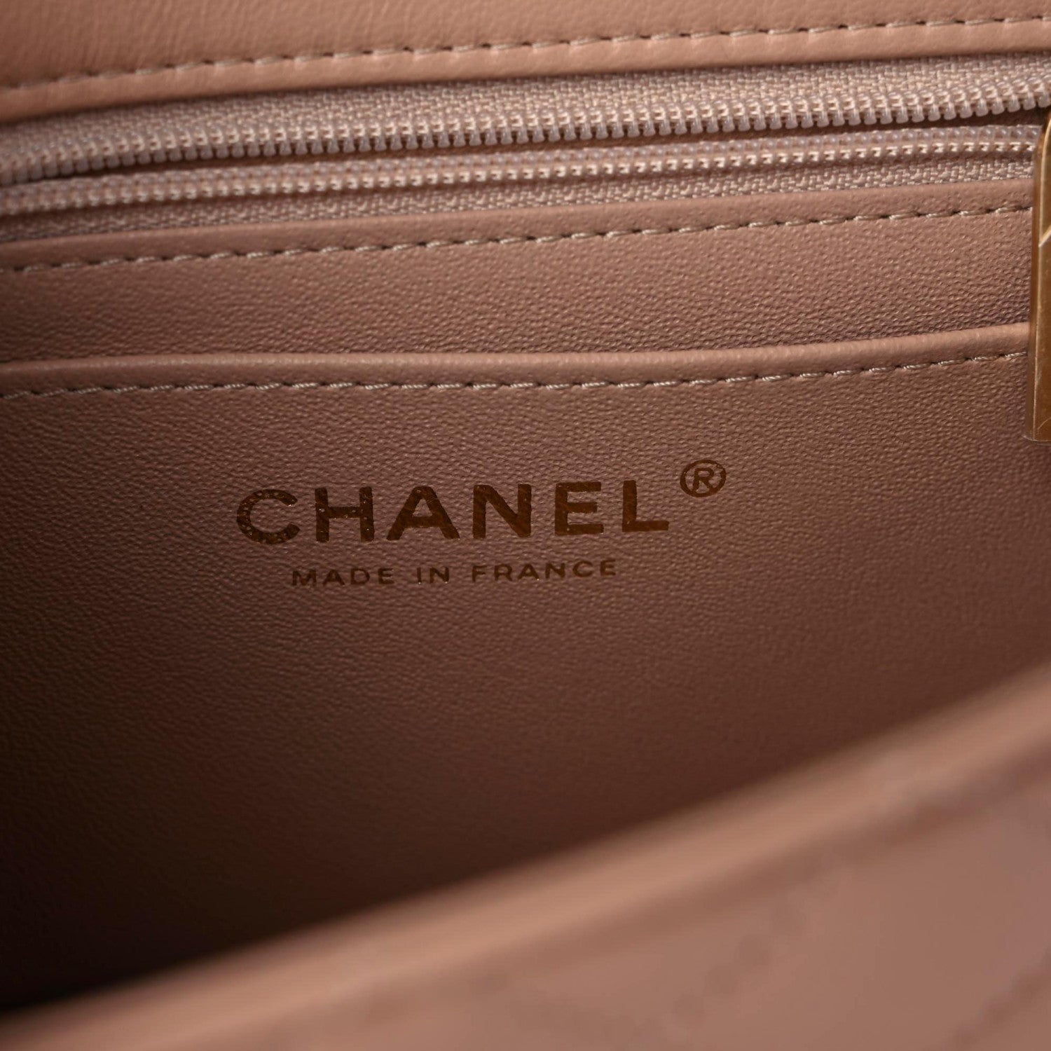 Chanel Lambskin Quilted Mini Top Handle Rectangular Flap Beige 8 of 10