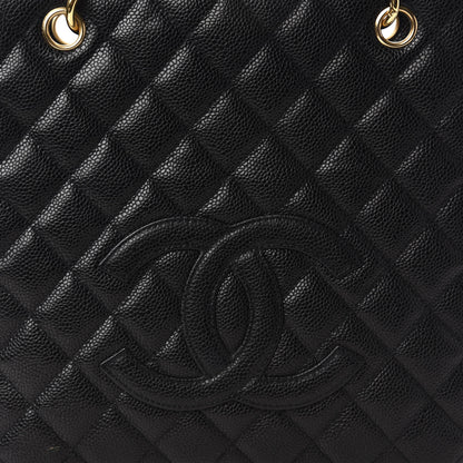 Chanel Caviar Quilted Petit Shopping Tote PST Black 10 of 12