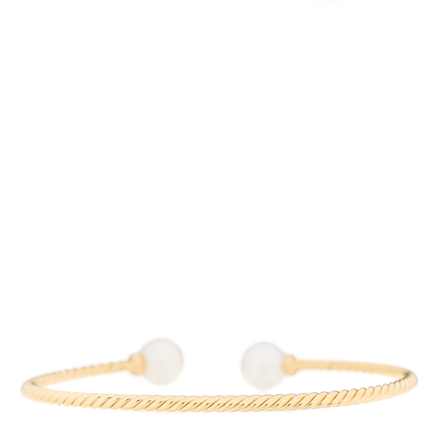 David Yurman 18K Yellow Gold Diamond Pearl 8.5mm Solari Bracelet 2 of 4