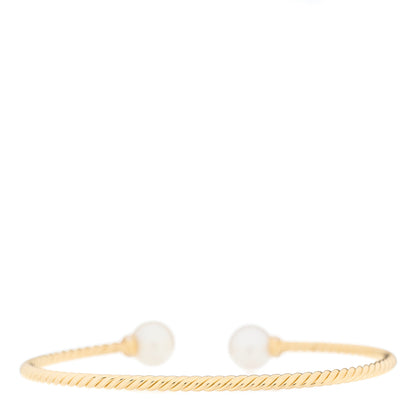 David Yurman 18K Yellow Gold Diamond Pearl 8.5mm Solari Bracelet 2 of 4