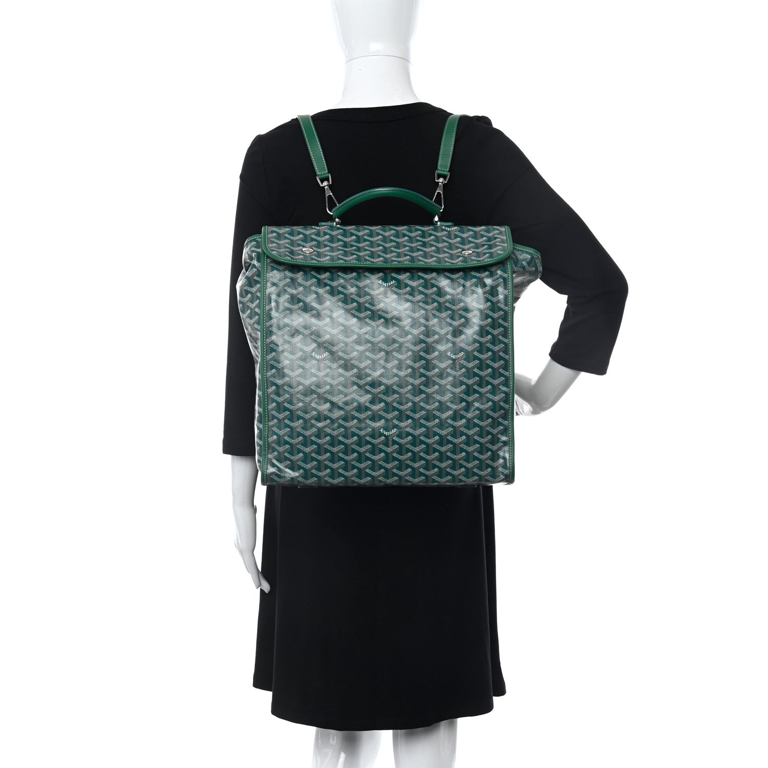 Goyard Goyardine Saint Leger Soft Briefcase Backpack Green 2 of 10