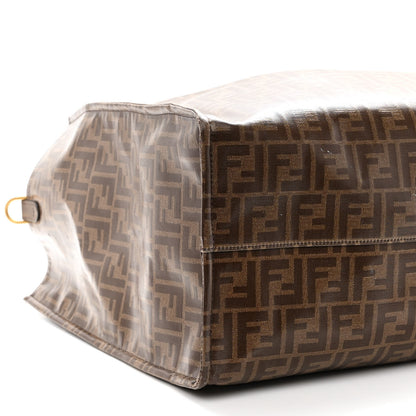 Fendi X FILA Glazed Fabric FF 1974 Mania Shopping Tote Bag Mogano Panna White 8 of 9