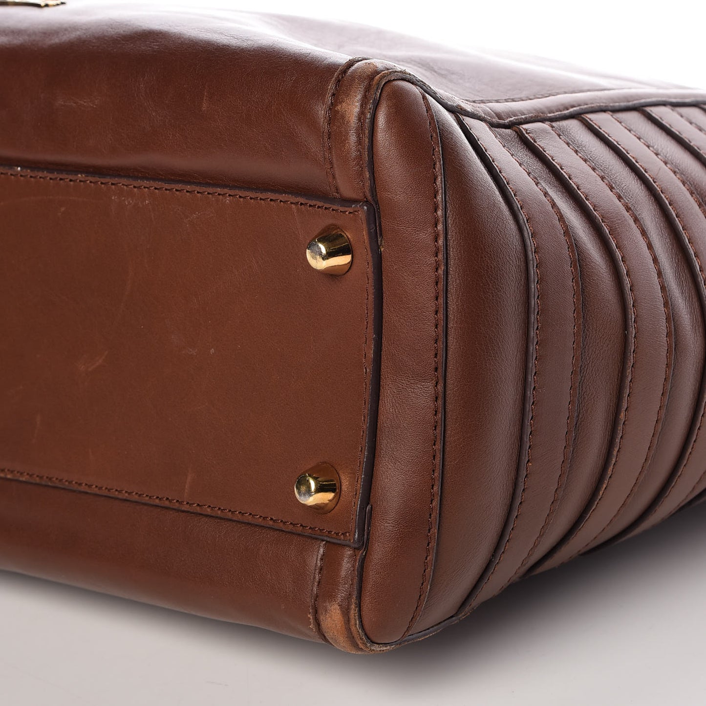 Calfskin Farida Shopping Bag Havane