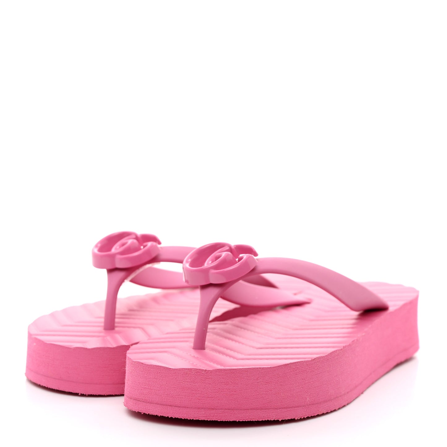 Rubber Chevron Womens GG Thong Sandals 36 Pink Tropical Flower