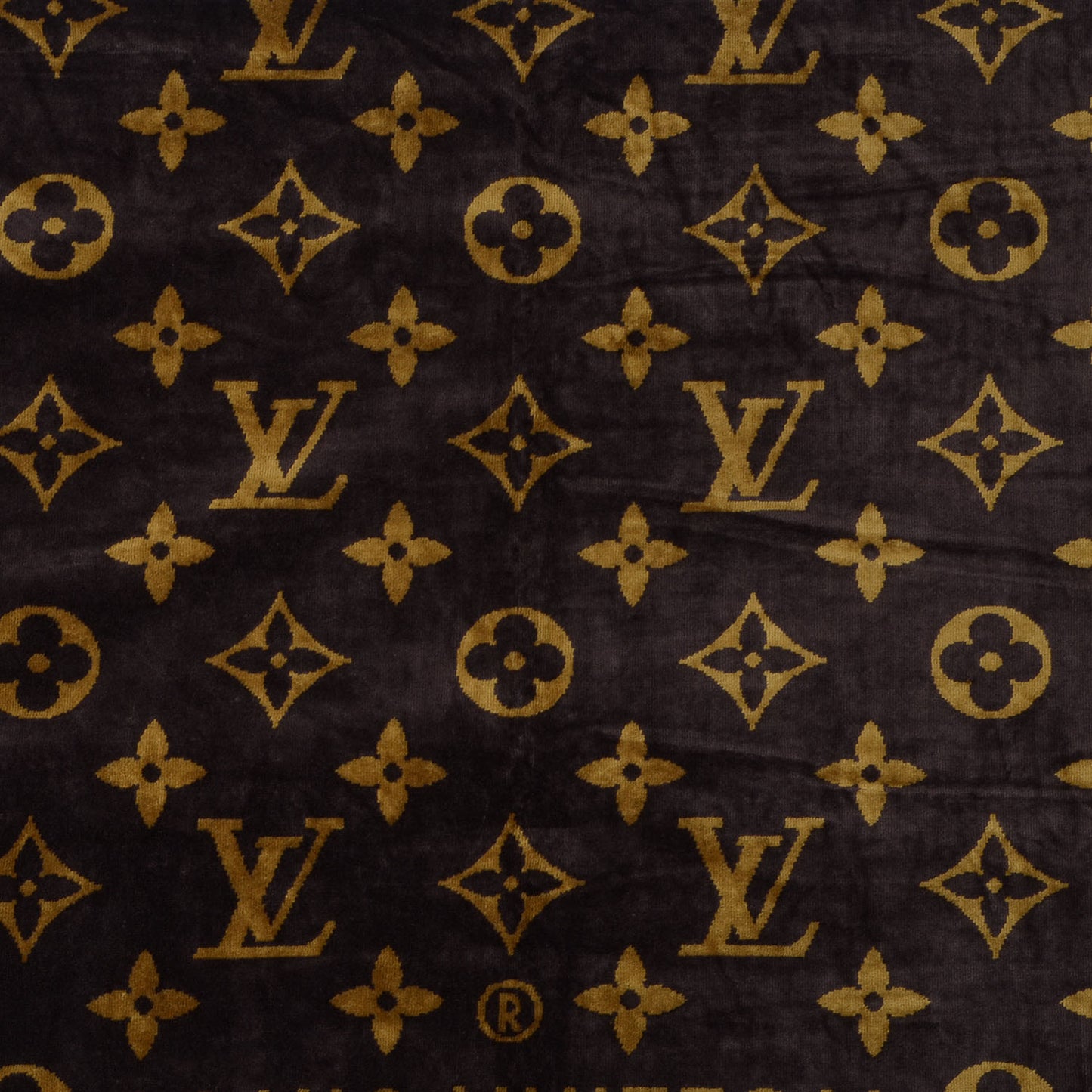 Cotton Monogram Classic Beach Towel Brown