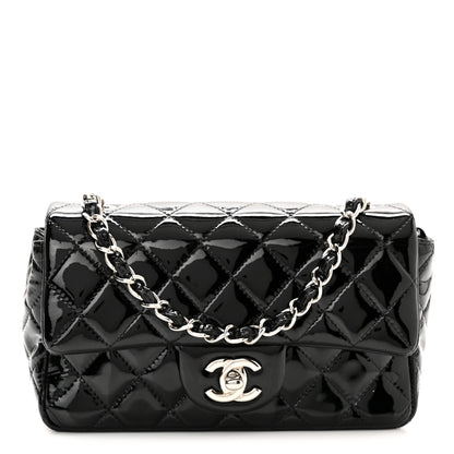 Chanel Patent Calfskin Quilted Mini Rectangular Flap Black 1 of 10