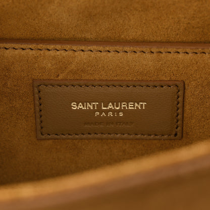 Saint Laurent Suede Fringe Small Monogram Satchel Light Ocre 6 of 10