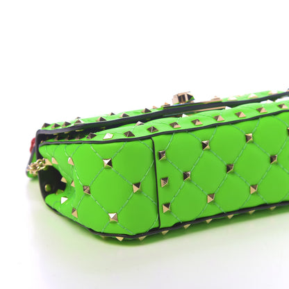 Valentino Garavani Calfskin Mini Rockstud Spike Shoulder Bag Fluo Green 7 of 9