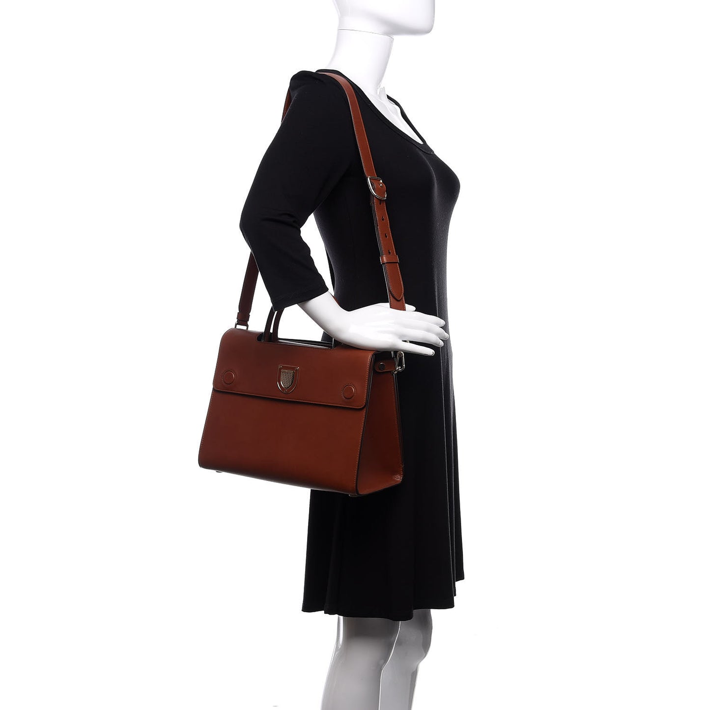 Smooth Calfskin Medium Diorever Flap Brown