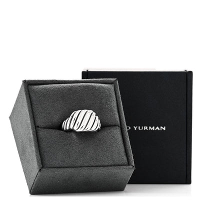 David Yurman Sterling Silver 12.5mm Sculpted Cable Contour Ring 55 7.25 5 of 5