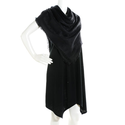 Louis Vuitton Silk Wool Monogram Shawl Black 2 of 6