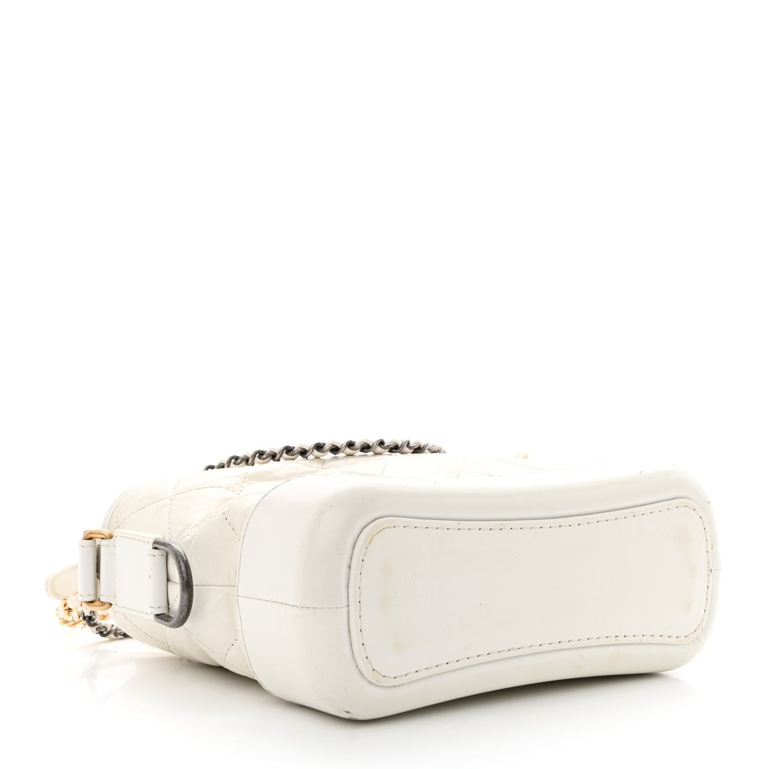 Chanel Aged Calfskin Quilted Small Gabrielle Hobo White 4 of 23