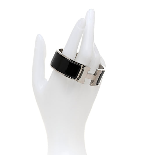 Enamel Wide Clic Clac H Bracelet PM Black