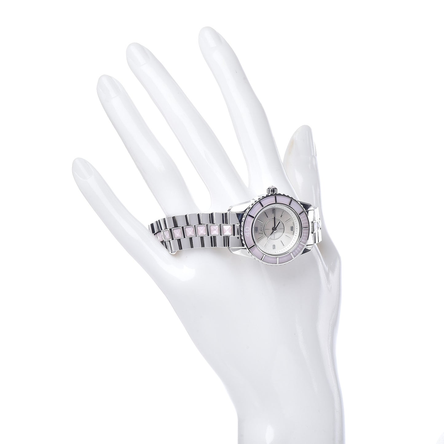 Stainless Steel Sapphire Mother of Pearl 29mm Christal Quartz Watch Pink