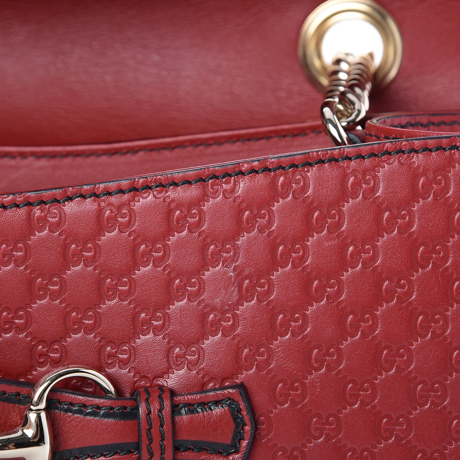 Gucci Microguccissima Medium Emily Chain Shoulder Bag Red 9 of 9