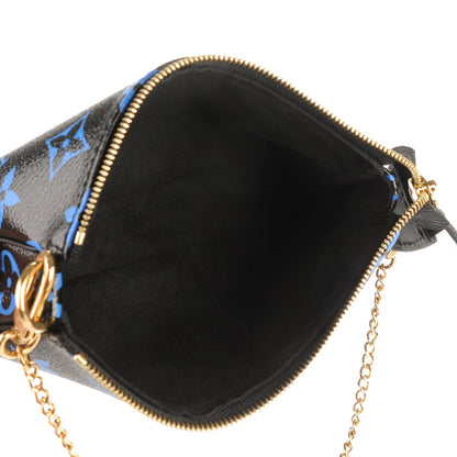 Louis Vuitton Colored Monogram Mini Pochette Accessories Blue Black 5 of 7