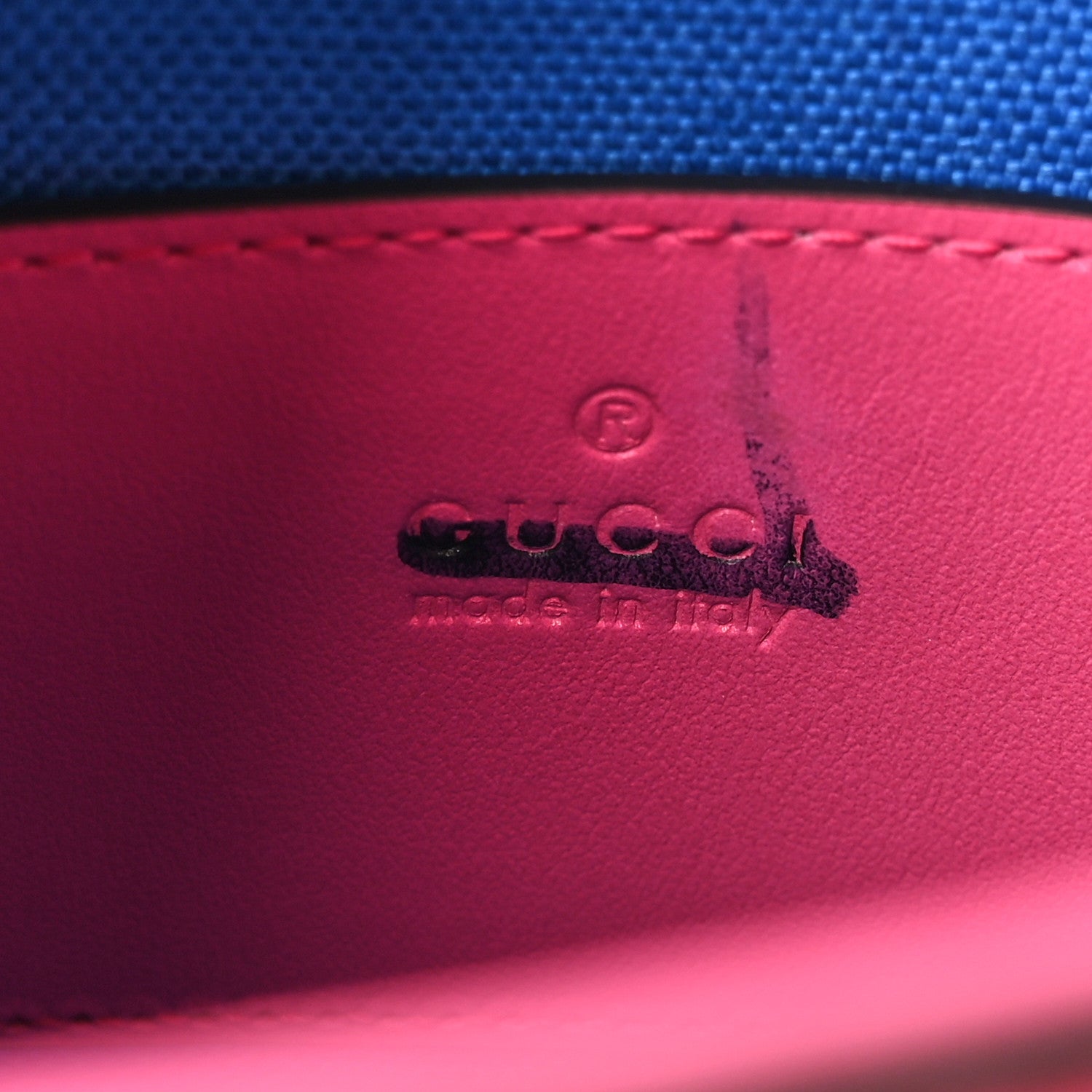 Gucci Calfskin GG Tennis Embossed Mini Tote Bag Modern Fuchsia Modern Blue 6 of 10
