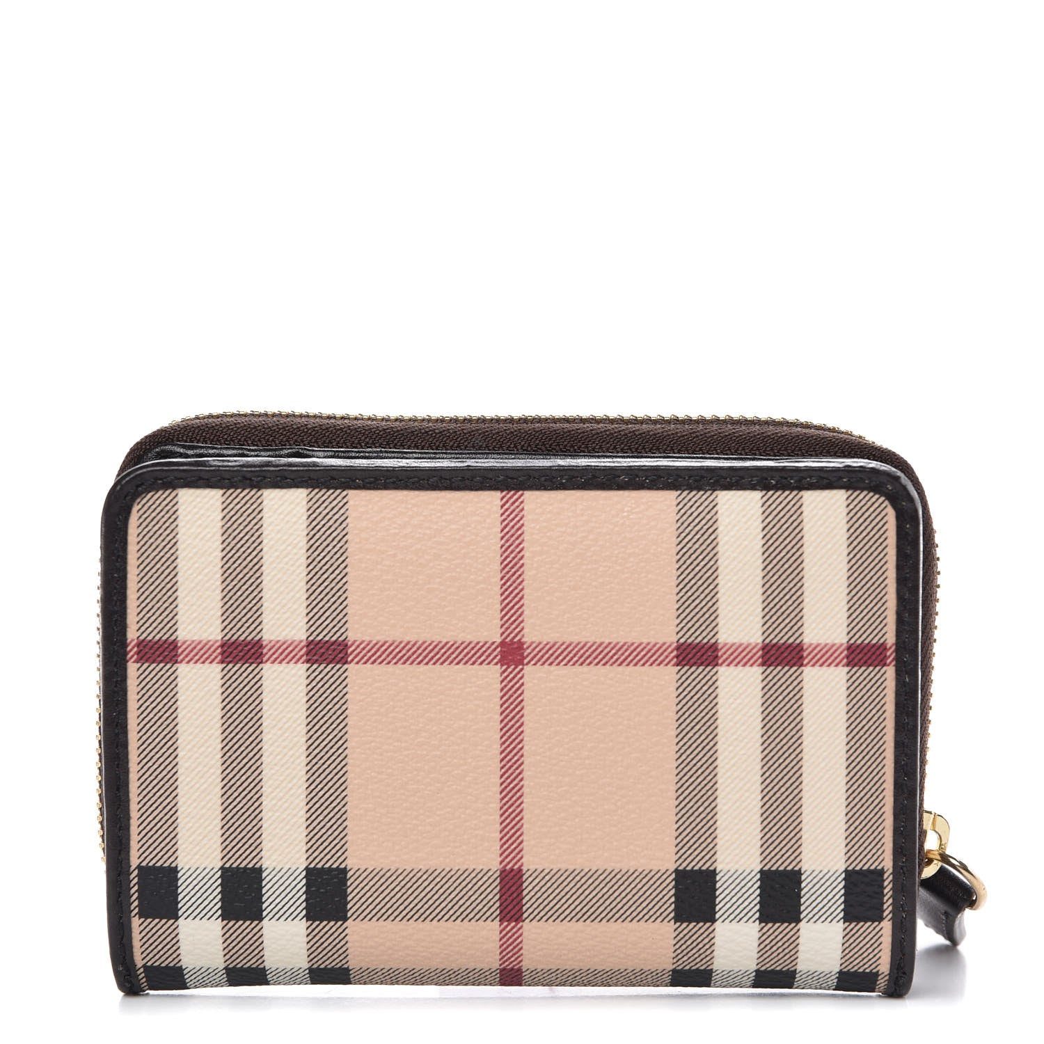 Burberry Haymarket Check Medium Burleigh Zip Wallet Chocolate 1 of 11