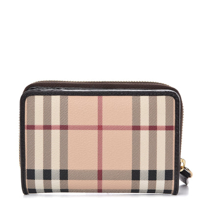 Burberry Haymarket Check Medium Burleigh Zip Wallet Chocolate 1 of 11