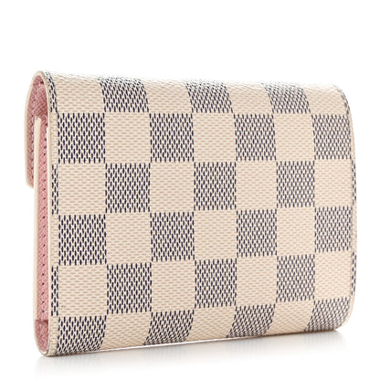 Louis Vuitton Damier Azur Victorine Wallet Rose Ballerine 3 of 6
