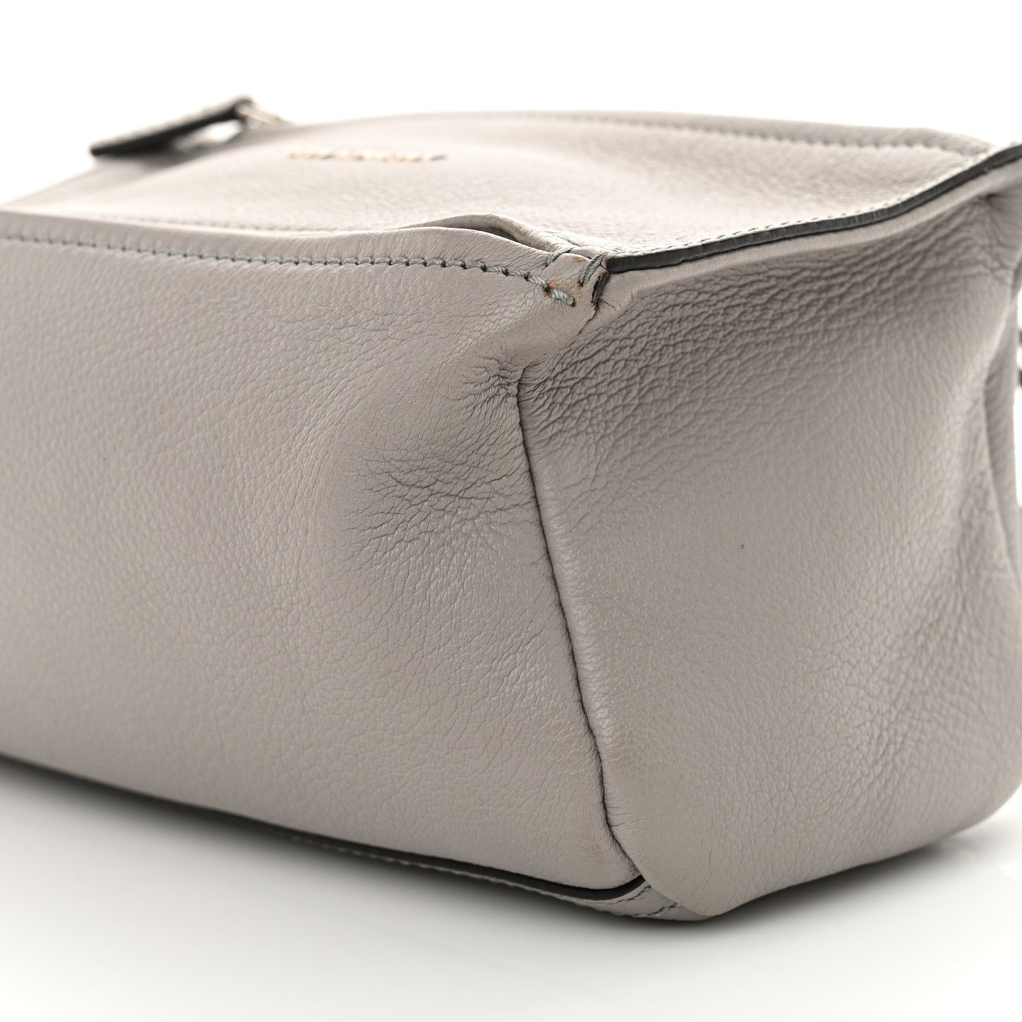 Grained Calfskin Mini Pandora Heather Grey