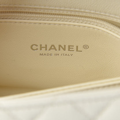Chanel Caviar Lizard Quilted Mini Coco Handle Flap White 6 of 11