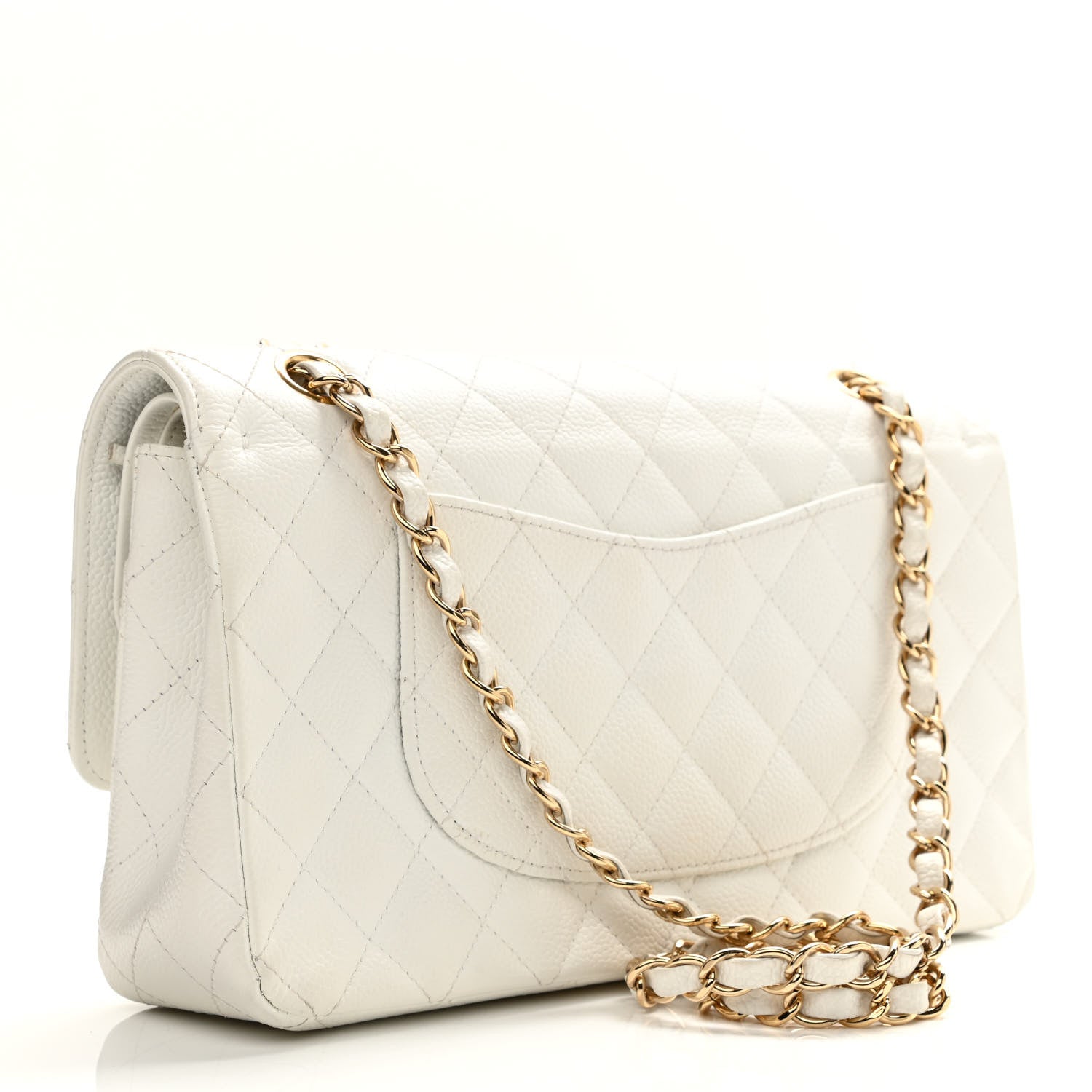 Chanel Caviar Quilted Medium Double Flap White 3 of 14