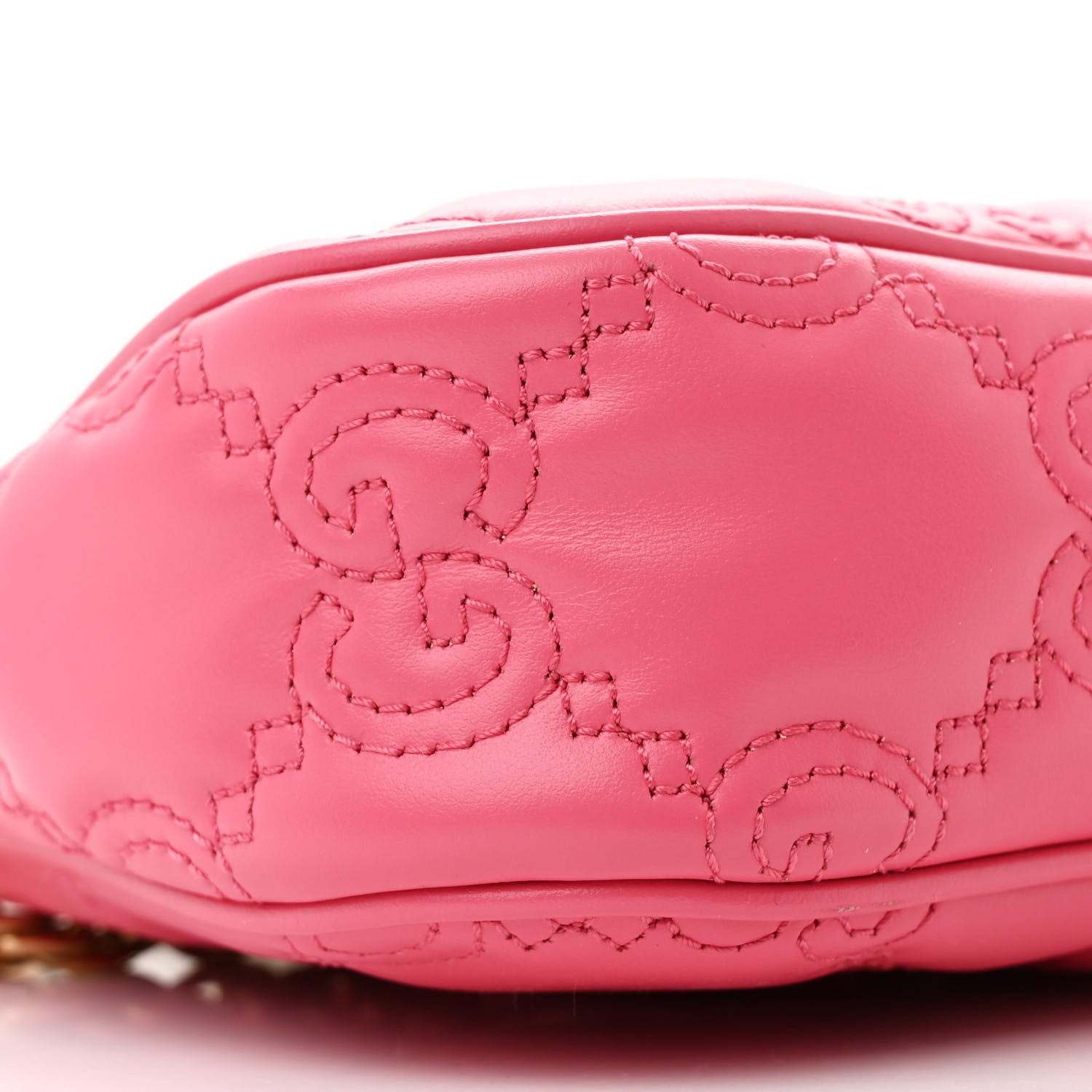 Gucci Calfskin GG Matelasse Chain Handbag Rhodamine Pink Natural 9 of 12