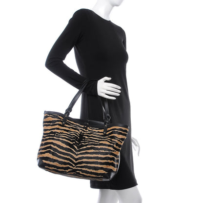 Gucci Calf Hair Zebra Print Medium Craft Tote Black 2 of 10