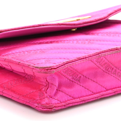 Balenciaga Satin Jacquard Logo Matelasse BB Wallet On Chain Fuchsia 8 of 13