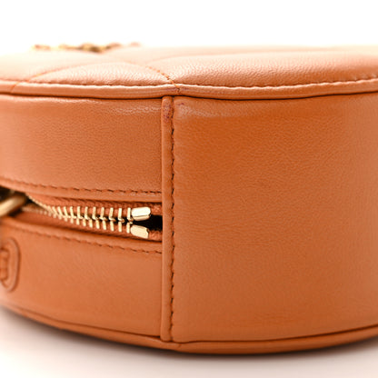 Chanel Goatskin Quilted Chanel 19 Round Clutch With Chain Brown 9 of 11