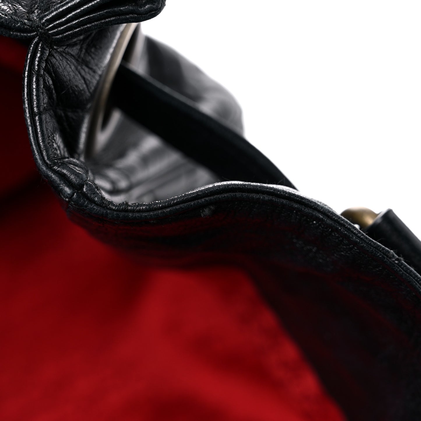 Lambskin Cannage Flap Shoulder Bag Black